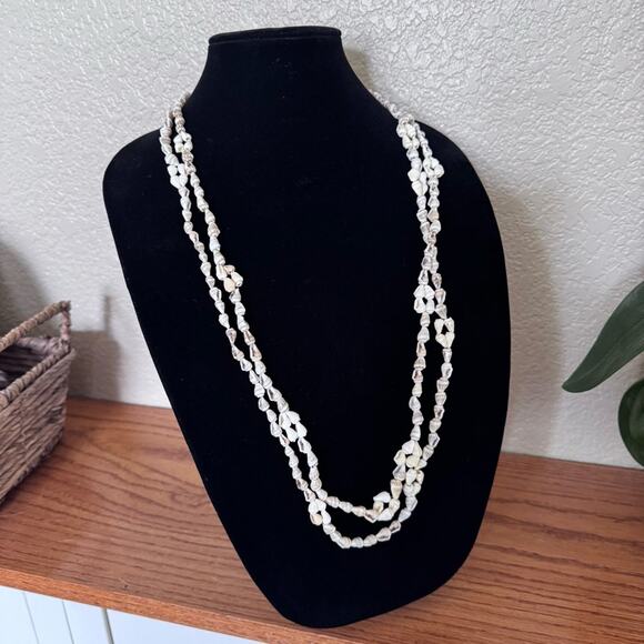 Hawaiian Sea Shell Lei Ritual Necklace Light Color Lot of 2 - Picture 1 of 12